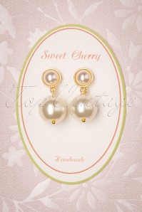 Sweet Cherry - Classy Pearl Earrings Années 50 en Ivoire 2