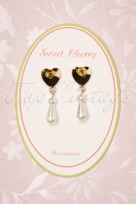 Sweet Cherry - Boucles d'oreilles Pendantes Pearl Love en Ivoire 3