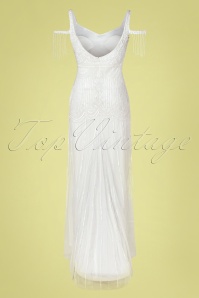 GatsbyLady - Chloe Sequin Maxi Dress Années 20 en Blanc 4