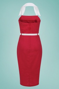 Collectif Clothing - Dorabella pencil jurk in rood 2