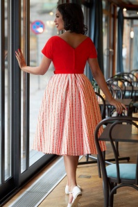 Miss Candyfloss - 50s Mona Rose Sweet Swing Dress in Red 2