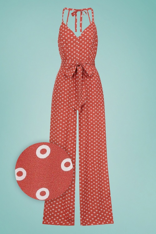 Bright and Beautiful - Jayleen doughnut polka jumpsuit in steen rood