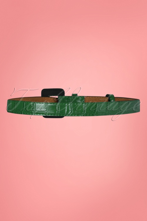 Collectif Clothing - 50s Marianne Thin Belt in Green 3
