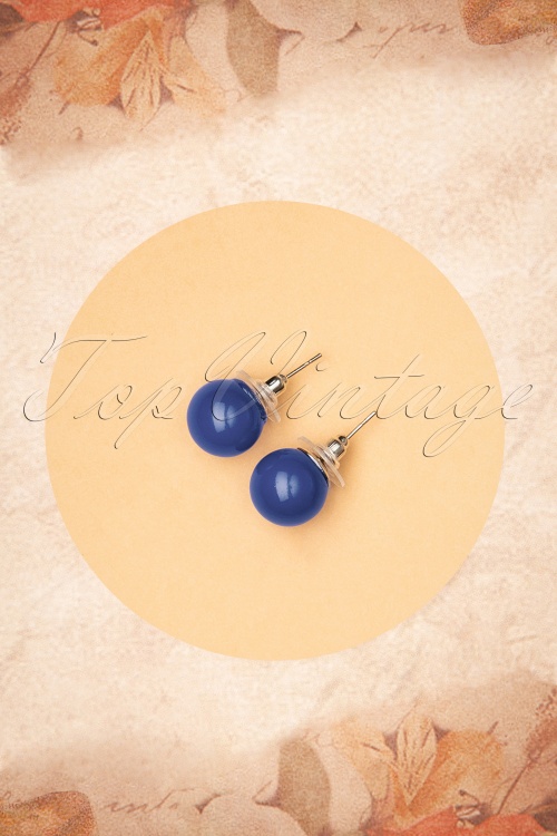 Collectif Clothing - Natalie Bead Necklace Set Années 50 en Bleu 3