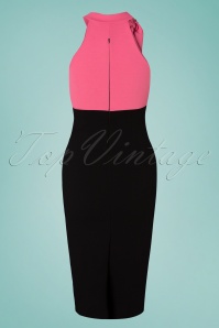 Vintage Chic for Topvintage - Sienna pencil jurk in roze en zwart 4