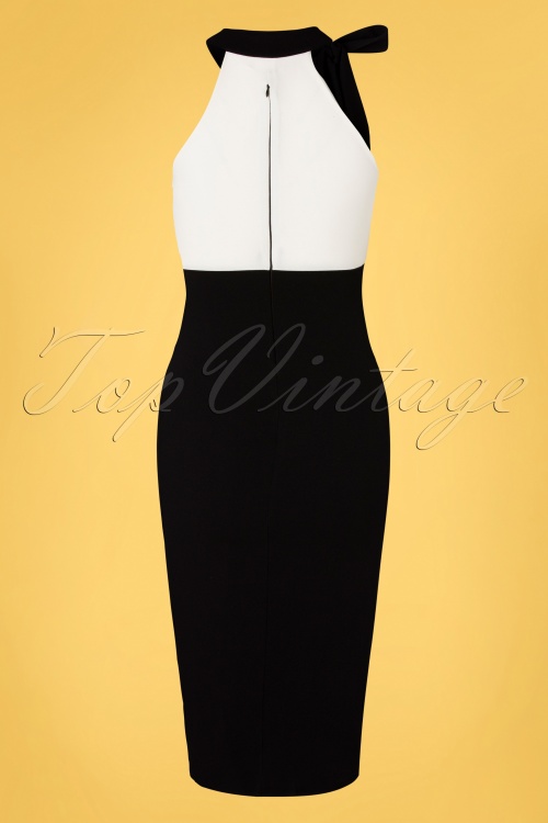 Vintage Chic for Topvintage - Sienna Pencil Dress Années 50 en Ivoire et Noir 4