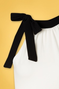 Vintage Chic for Topvintage - Sienna pencil jurk in ivoor en zwart 3