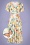 Vintage Chic for Topvintage - Irene floral butterfly swing overslag jurk in ivoor 2