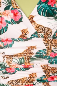 Vintage Chic for Topvintage - Grecian Leopard Hibiscus Maxi Dress Années 50 en Rose Nacré 4