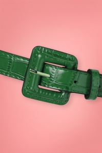 Collectif Clothing - 50s Marianne Thin Belt in Green 2