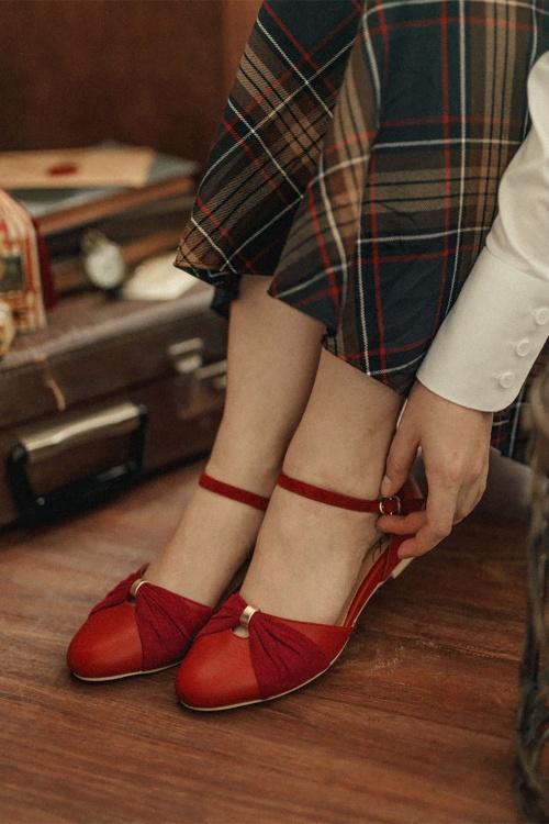 Charlie Stone - Grifo Flats in Rot und Gold 5