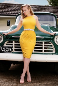 Glamour Bunny - 50s Fiona Pencil Dress in Sunny Yellow