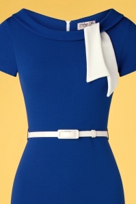 Vintage Chic for Topvintage - Beverly pencil jurk in koningsblauw 3