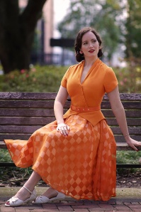 Miss Candyfloss - 50s Fressia Swing Dress in Stone
