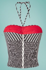 The Oblong Box Shop - 50s Parade On The Prado Bustier Top in Black and White 2
