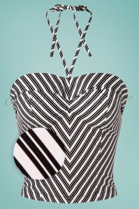 The Oblong Box Shop - 50s Parade On The Prado Bustier Top in Black and White