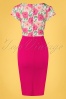 Vintage Chic 39019 Pencildress Pink Hibiscus Bow 06032021 009W
