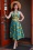 Vixen - 50s Gracie Bow Swing Dress in Green
