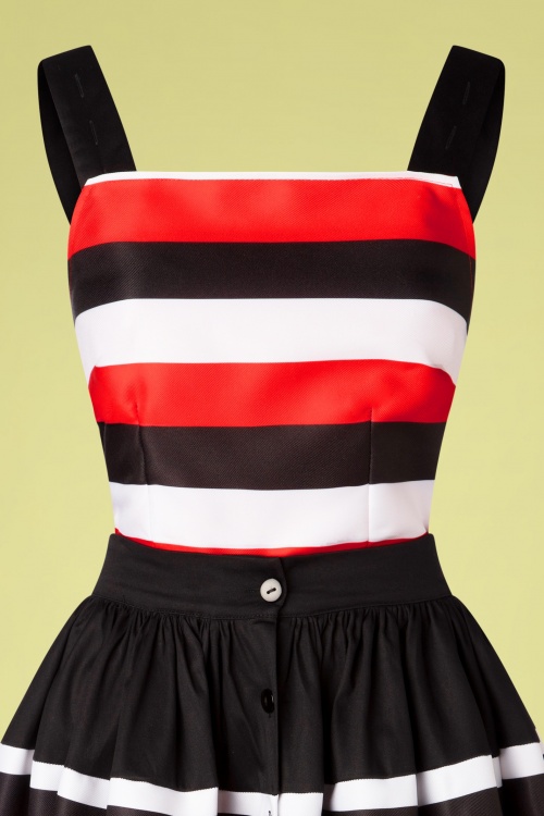 The Oblong Box Shop - 50s Sail Away Romper and Skirt Set in Black and Red 4