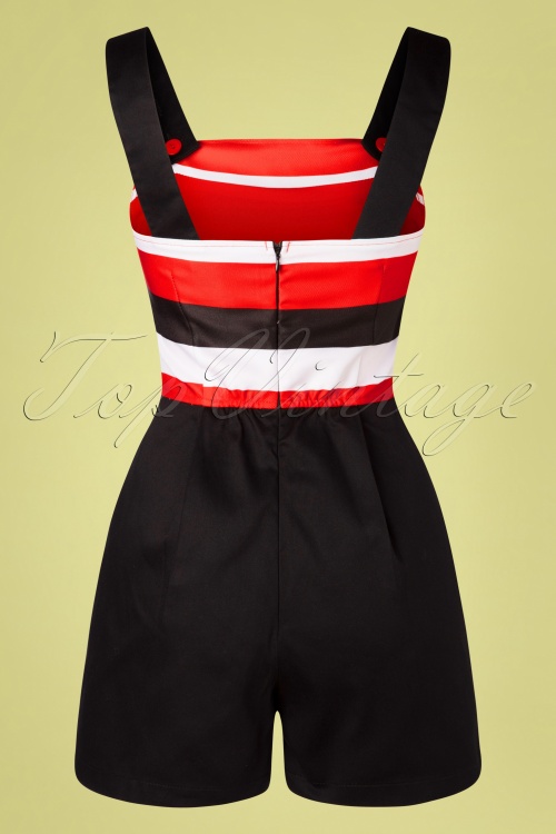 The Oblong Box Shop - 50s Sail Away Romper and Skirt Set in Black and Red 5