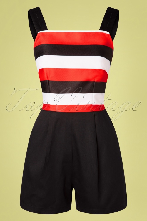 The Oblong Box Shop - 50s Sail Away Romper and Skirt Set in Black and Red 2