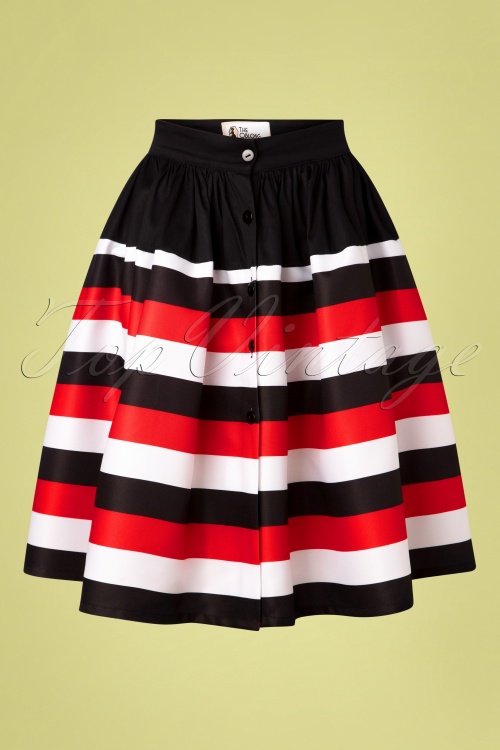 The Oblong Box Shop - 50s Sail Away Romper and Skirt Set in Black and Red 3