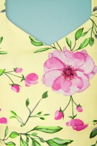 Vintage Chic for Topvintage - Veronique Floral Swing Dress Années 50 en Jaune Pastel 4