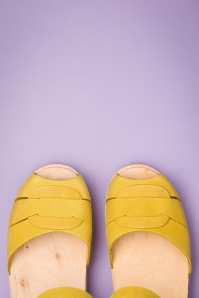 Lotta from Stockholm - 60s Loretta Leather Low Heel Clogs in Yellow 2
