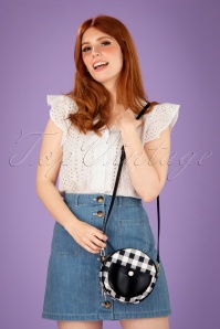 Collectif Clothing - 50s Loretta Round Bag in Gingham 2