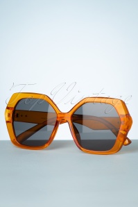 Collectif Clothing - Ronda Oversized Sunglasses Années 60 en Ambre