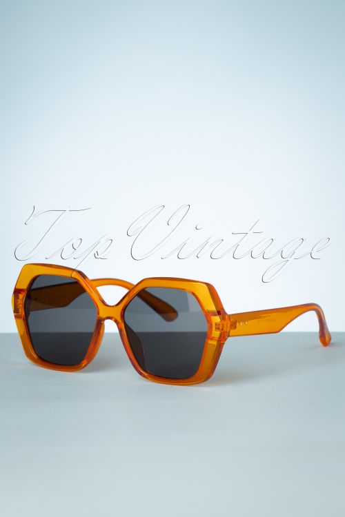 Collectif Clothing - Ronda Oversized Sunglasses Années 60 en Ambre 3
