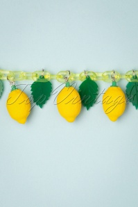 Collectif Clothing - Lemons Necklace Années 60 en Jaune et Vert 3
