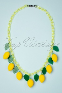Collectif Clothing - Lemons Necklace Années 60 en Jaune et Vert