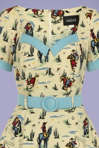 Collectif 37630 Roberta Rodeo Dancer Swing Dress Cream20210624 020LV