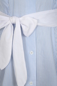 Collectif Clothing - Zoe preppy flared jurk met strepen in blauw en wit 4