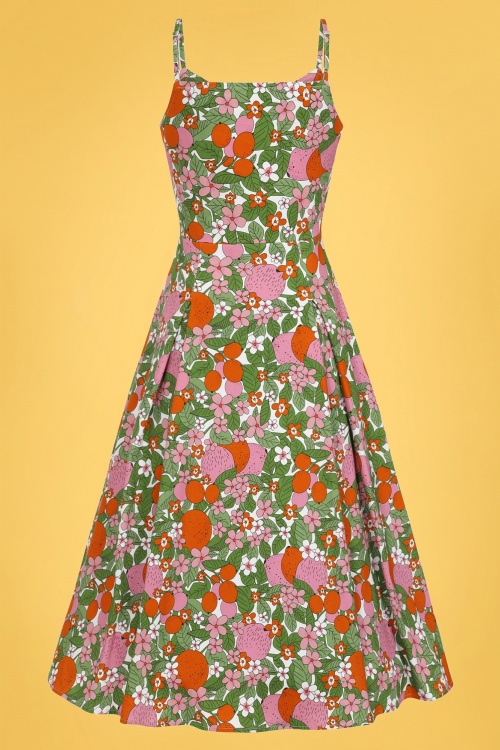 Bright and Beautiful - Demmi Let's Get Fruity Dress Années 70 en Multi 2