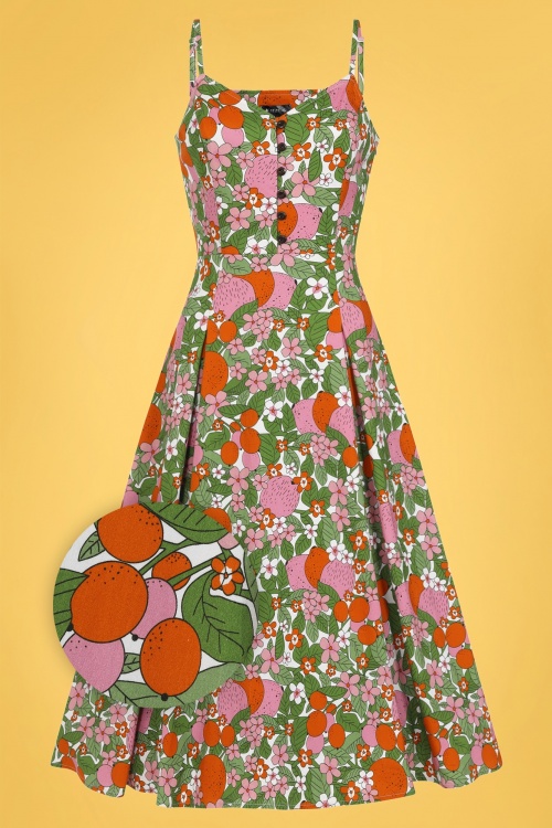 Bright and Beautiful - 70s Demmi Let's Get Fruity Dress in Multi