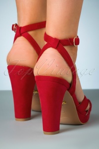 Lulu Hun - Jemima High Heeled Sandals Années 60 en Rouge 5