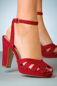 Lulu Hun - Jemima High Heeled Sandals Années 60 en Rouge