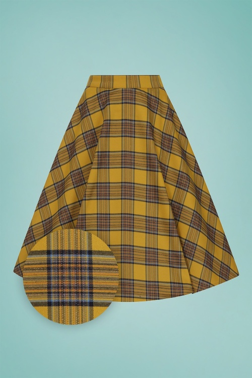 Bunny - 50s Dijon Swing Skirt in Mustard