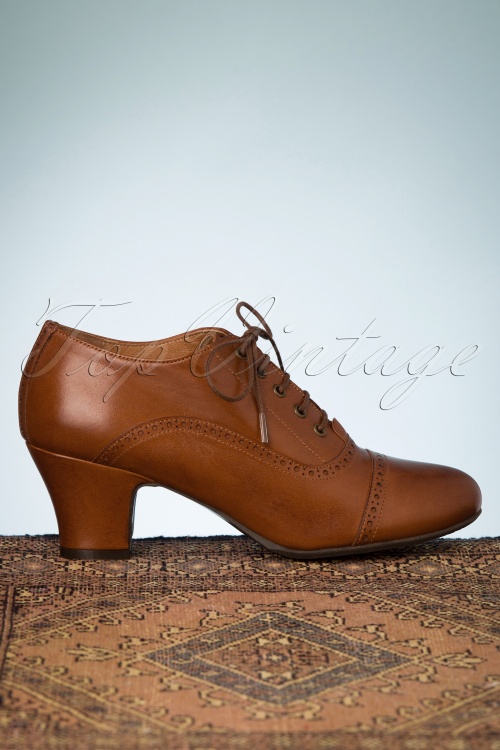 Miz Mooz - Fly Shoe Booties Années 40 en Cognac 5