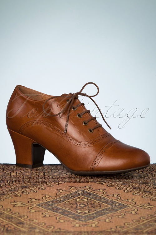 Miz Mooz - 40s Fly Shoe Booties in Brandy 2