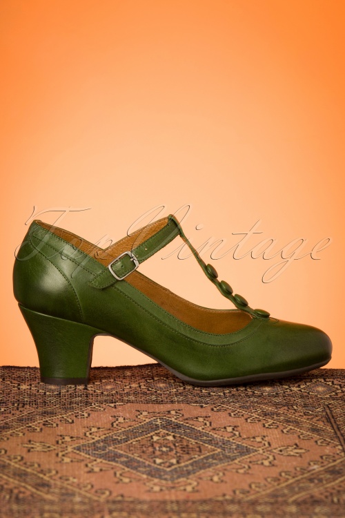 Miz Mooz - 40s Foxy T-Strap Pumps in Kiwi 3