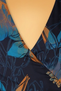 Katakomb - Winona Floral Maxi Wrap Dress Années 70 en Bleu Foncé 6