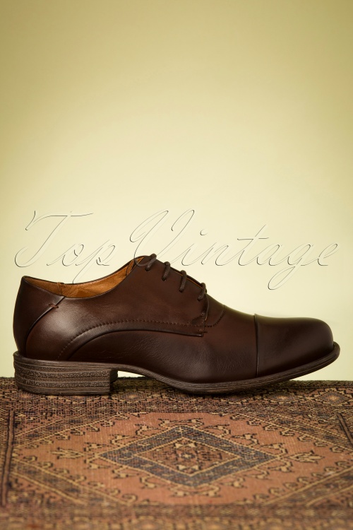 Miz Mooz - 60s Letty Leather Shoes in Dark Brown 3