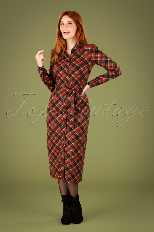 King Louie 38022 Rosie Chatham Midi Dress Icon Red20210607 040MW kopiëren