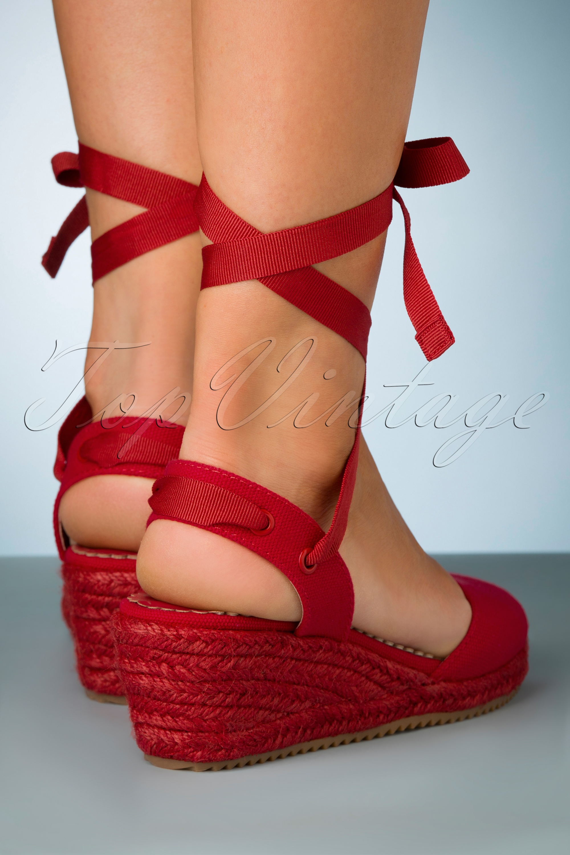 Lulu Hun - Isabella sleehak espadrilles in rood 5