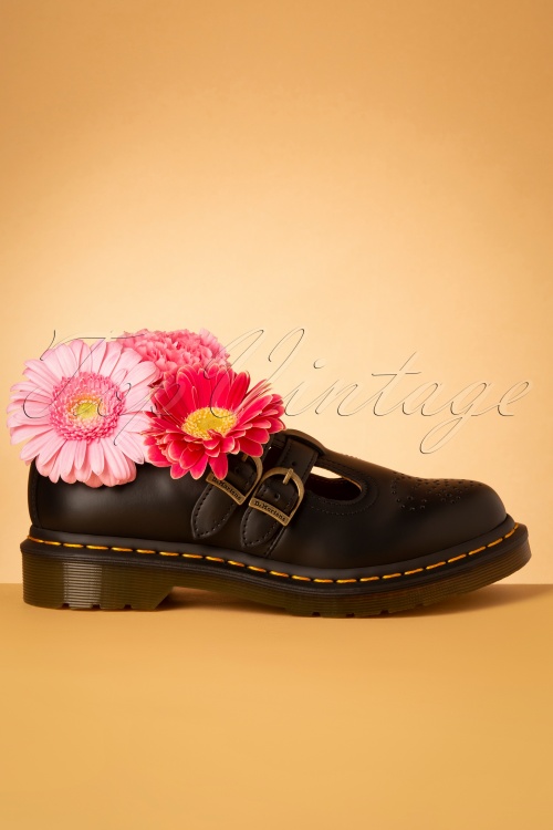 Dr. Martens - 8065 Floral Mash Up Mary Jane Shoes in Beige