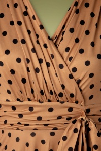Vintage Chic for Topvintage - Caryl Swing jurk met polkadots in karamel 3
