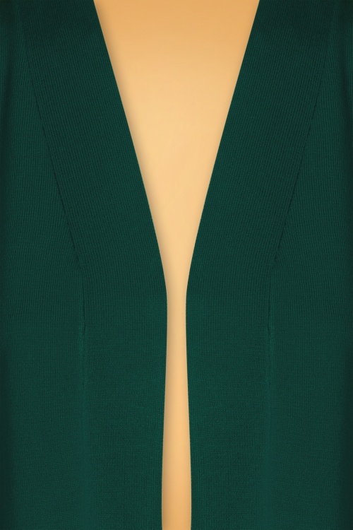 Mak Sweater - Gilet Ouvert Oda Années 50 en Vert Paon 2
